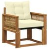 vidaXL Sofa de milieu ext&eacute;rieur Bois d'acacia massif et Textil&egrave;ne