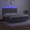 vidaXL Sommier &agrave; lattes de lit matelas et LED Gris clair 160x200 cm