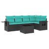 vidaXL Ensemble de canap&eacute; de jardin 6 pcs avec coussins noir r&eacute;sine tress&eacute;e
