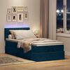 vidaXL Lit ottoman avec matelas et LED bleu fonc&eacute; 80x200cm velours