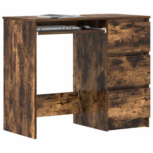 vidaXL Bureau Ch&ecirc;ne fum&eacute; 90x45x76 cm Bois d'ing&eacute;nierie