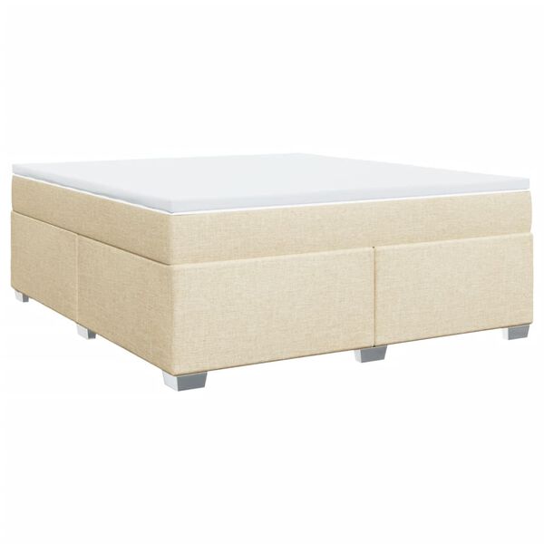 vidaXL Sommier &agrave; lattes de lit avec matelas Cr&egrave;me 180x200 cm Tissu