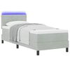 vidaXL Lit &agrave; ressort LED avec matelas Gris clair 80 x 200 cm Velours