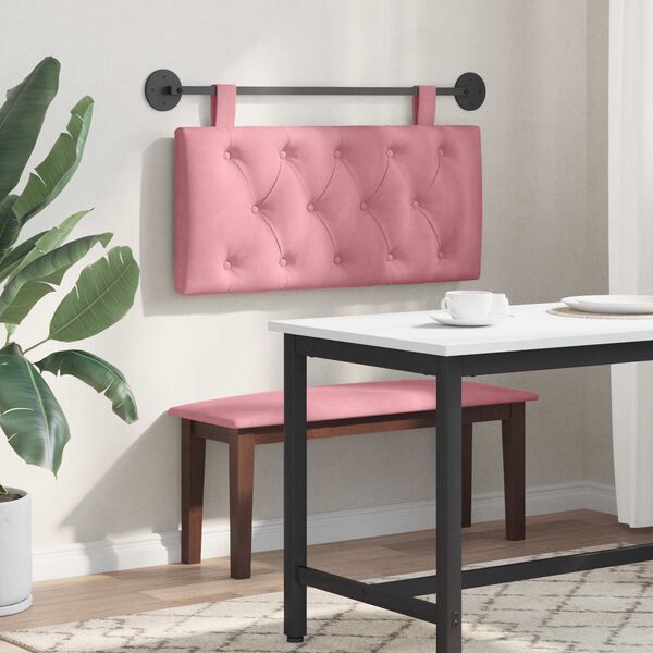 vidaXL T&ecirc;te de lit suspendue Rose 100 x 55 x 7 cm Velours