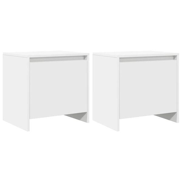 vidaXL Tables de chevet 2 pcs blanc 45x34x44,5 cm bois d'ing&eacute;nierie