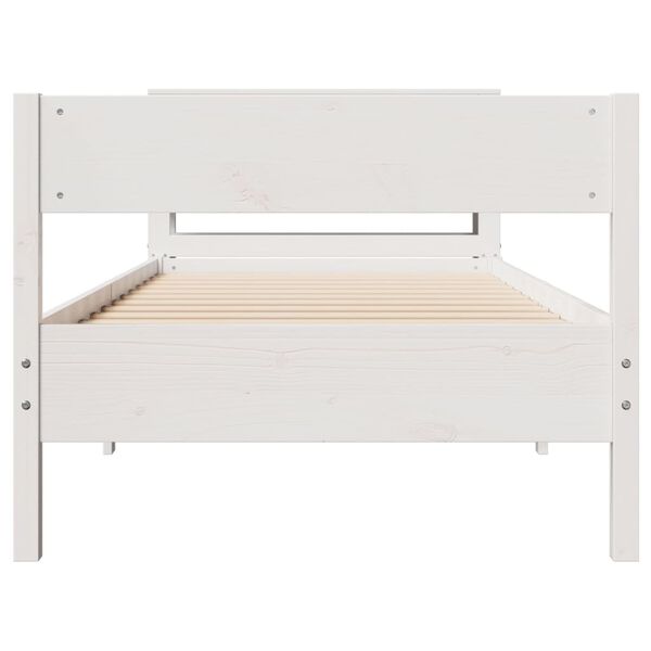 vidaXL Cadre de lit sans matelas blanc 75x190 cm bois de pin massif
