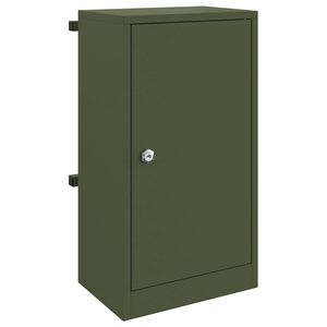 vidaXL bo&icirc;te aux lettres avec porte Vert olive 30 x 20 x 55 cm Acier