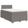 vidaXL Sommier &agrave; lattes de lit avec matelas Taupe 120x200 cm Tissu
