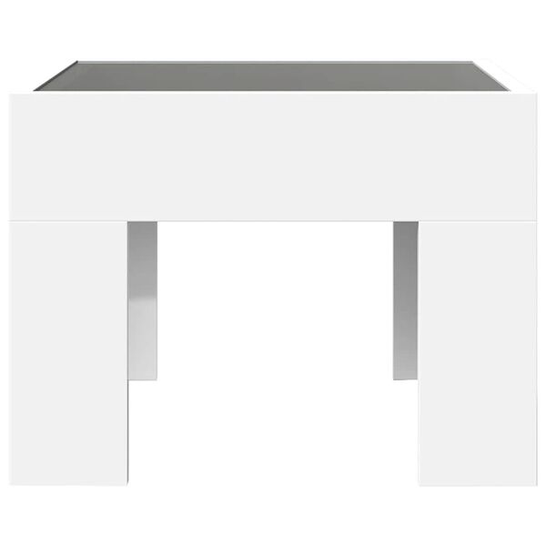 vidaXL Table de chevet avec LED infini blanc 40x40x30 cm