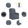 vidaXL Fauteuil inclinable de massage &eacute;lectrique gris fonc&eacute; velours