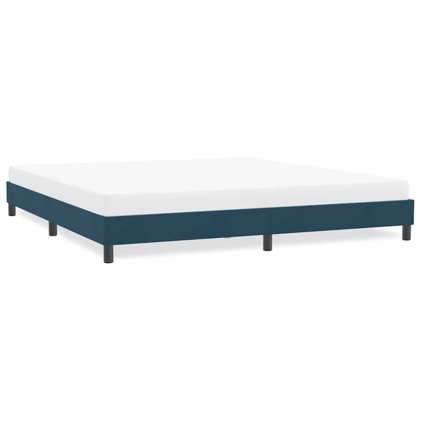 vidaXL Cadre de lit sans matelas bleu fonc&eacute; 180x210 cm velours