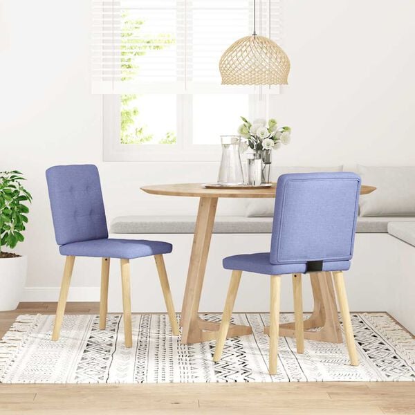 vidaXL Chaises &agrave; manger lot de 2 bleu jean tissu