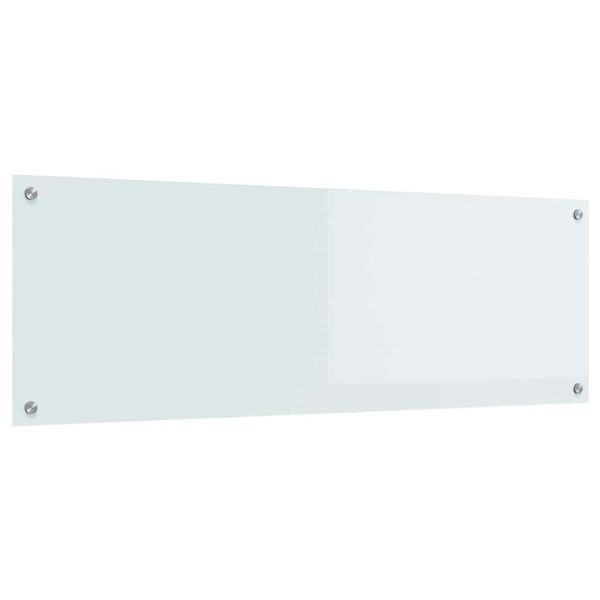 vidaXL Protection de cuisine Blanc 120 x 40 x 0.6 cm verre tremp&eacute;
