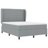 vidaXL Lit &agrave; ressorts avec matelas Gris clair 160 x 200 cm tissu