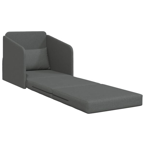 vidaXL Canap&eacute;-lit pliant Gris fonc&eacute; 65 x 80 x 83 cm tissu