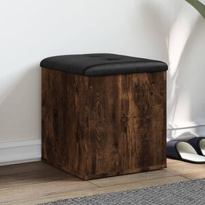 vidaXL Banc de rangement ch&ecirc;ne fum&eacute; 42x42x45 cm bois d'ing&eacute;nierie