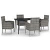 vidaXL Ensemble &agrave; manger de jardin 5 pcs Anthracite