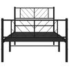 vidaXL Cadre de lit m&eacute;tal sans matelas avec pied de lit noir 90x200 cm