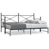 vidaXL Lit de jour avec gigogne sans matelas noir 90x200 cm acier
