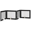 vidaXL Porte de chien pliable avec supports 4 pcs Ch&ecirc;ne noir 401 cm