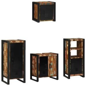 vidaXL Ensemble de mobilier de salle de bain 4 pcs Bois Recycl&eacute; Solide