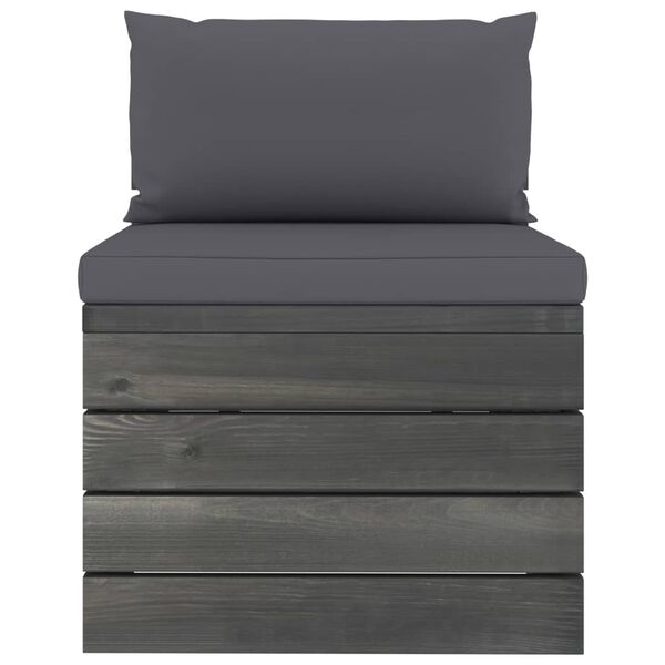 vidaXL Salon palette de jardin 2 pcs avec coussins Bois de pin massif