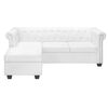 vidaXL Canap&eacute; Chesterfield en forme de L cuir synth&eacute;tique blanc