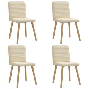 vidaXL Chaises &agrave; manger lot de 4 cr&egrave;me tissu