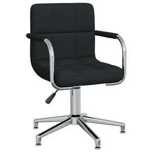 vidaXL Chaise pivotante de bureau Noir Tissu