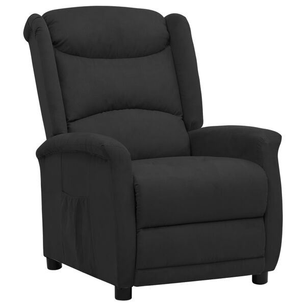 vidaXL Fauteuil inclinable Noir Tissu microfibre