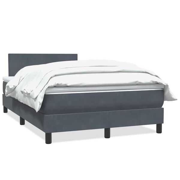 vidaXL Sommier &agrave; lattes de lit et matelas gris fonc&eacute; 120x220cm velours