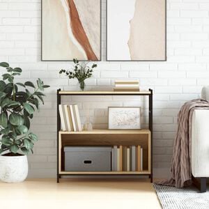 vidaXL Biblioth&egrave;que ch&ecirc;ne sonoma 80x30x78,5cm bois d'ing&eacute;nierie et fer