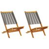 vidaXL Chaises de jardin lot de 2 gris bois d'acacia et polypropyl&egrave;ne