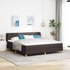 vidaXL Lit &agrave; ressorts avec matelas Marron fonc&eacute; 180 x 200 cm tissu