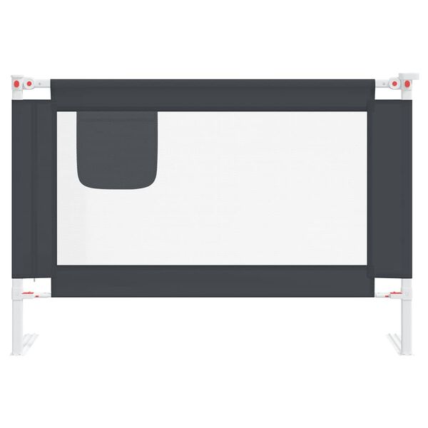 vidaXL Barrière de sécurité de lit d'enfant Gris foncé 100x25 cm Tissu