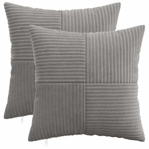 vidaXL Housse de coussin 2 pcs ALMELO Gris clair 30 x 30 cm