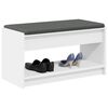 vidaXL Banc d'entr&eacute;e Blanc 83 x 38 x 45 cm Bois Ing&eacute;nierie et Tissu