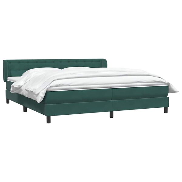 vidaXL Sommier &agrave; lattes de lit et matelas vert fonc&eacute; 200x210cm velours