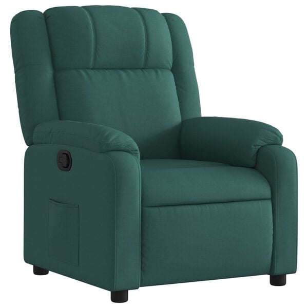 vidaXL Fauteuil inclinable vert fonc&eacute; tissu
