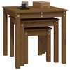 vidaXL Tables gigognes 3 pcs Marron miel Bois de pin massif