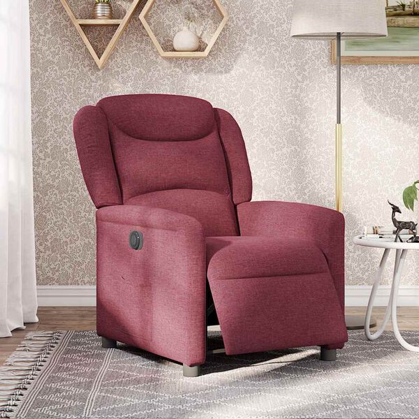 vidaXL Fauteuil inclinable &eacute;lectrique Rouge bordeaux Tissu
