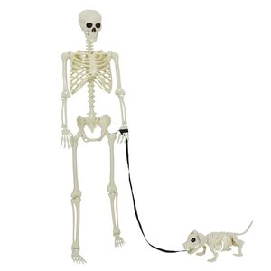 vidaXL Squelette de d&eacute;coration Halloween 2 pcs Blanc Polypropyl&egrave;ne