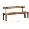 vidaXL Banc 160 cm Gris Bois de Sesham massif