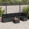 vidaXL Ensemble de canapé de jardin avec coussin 7 pcs Noir Poly rotin
