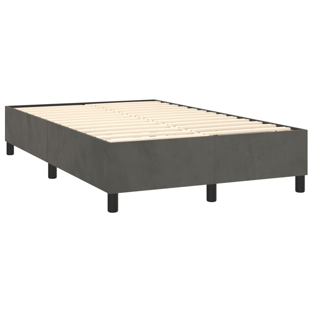 vidaXL Sommier à lattes de lit et matelas gris foncé 120x190cm velours
