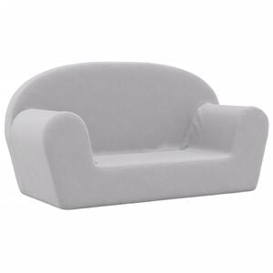 vidaXL Canap&eacute; pour enfants 2 places gris clair peluche douce