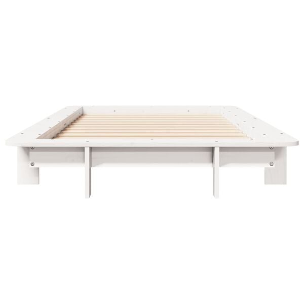 vidaXL Cadre de lit sans matelas blanc 100x200 cm bois de pin massif