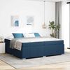 vidaXL Cadre de lit avec matelas Bleu 200 x 200 cm tissu