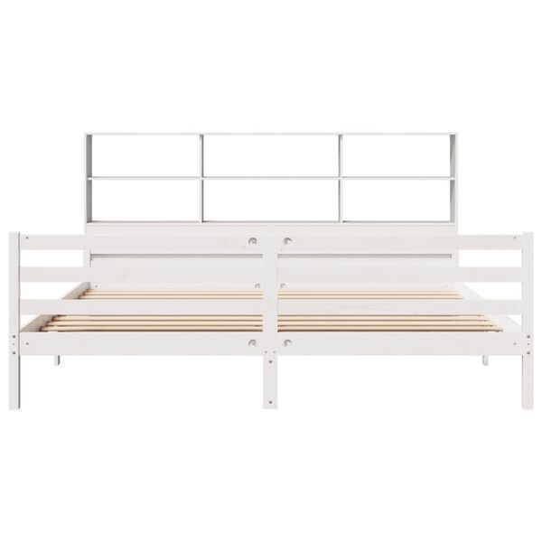 vidaXL Lit biblioth&egrave;que sans matelas blanc 180x200 cm bois pin massif
