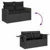 vidaXL Ensemble de canap&eacute; de jardin avec coussin 9 pcs Noir